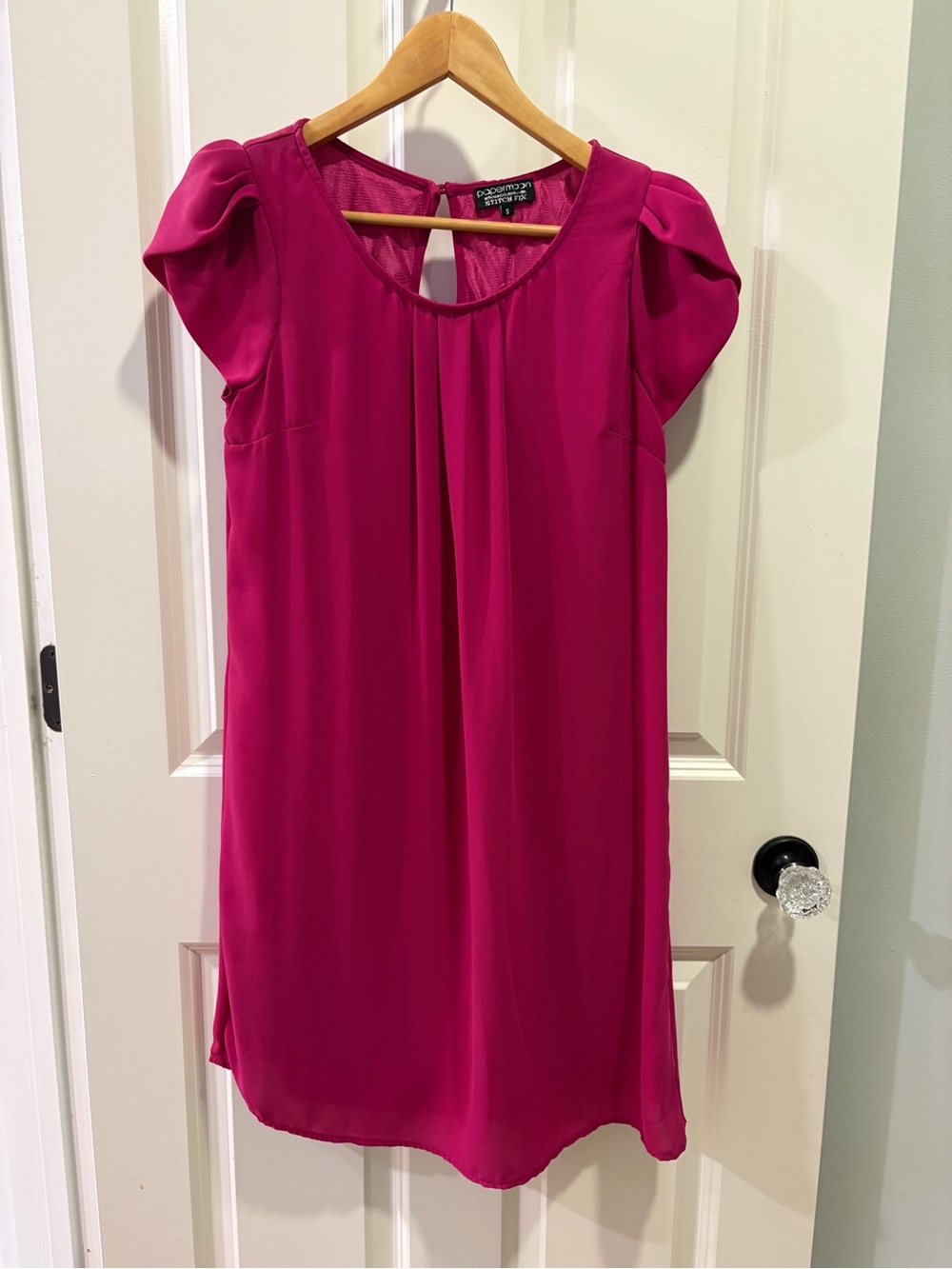 Papermoon Fuchsia Puff-Sleeve Mini Dress